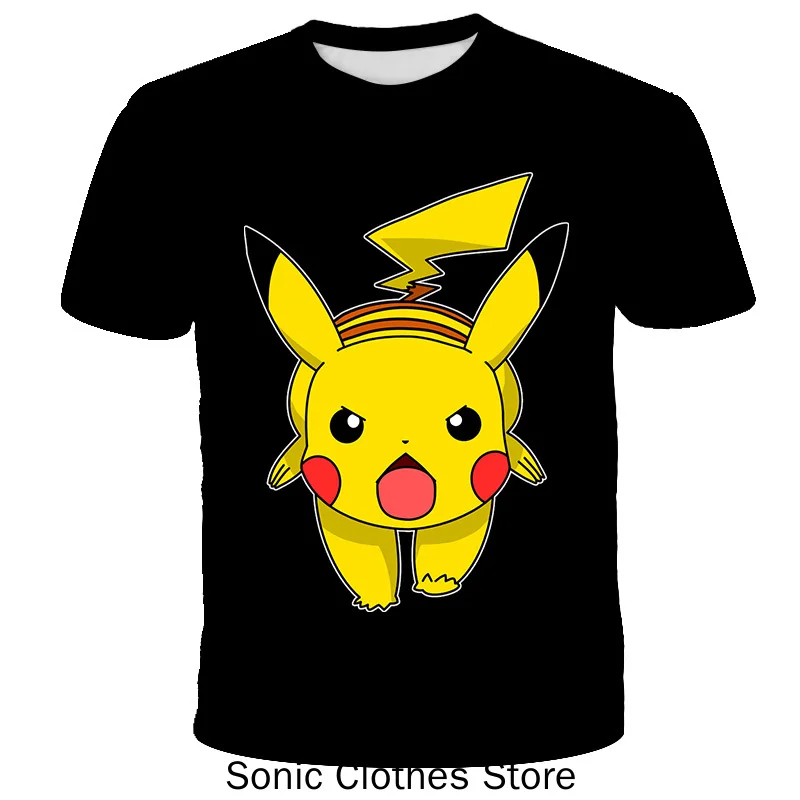 

New Pokemon Summer 3d Printing Children Pikachu Cartoon T-shirt for Boy Casual Boys Girls Fashion T Shirt Kids 3-14 Year Clothes