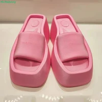 platform solid thick sole slippers flat with outside beach sandals shallow hot sale new comfortable fashion summer women shoes