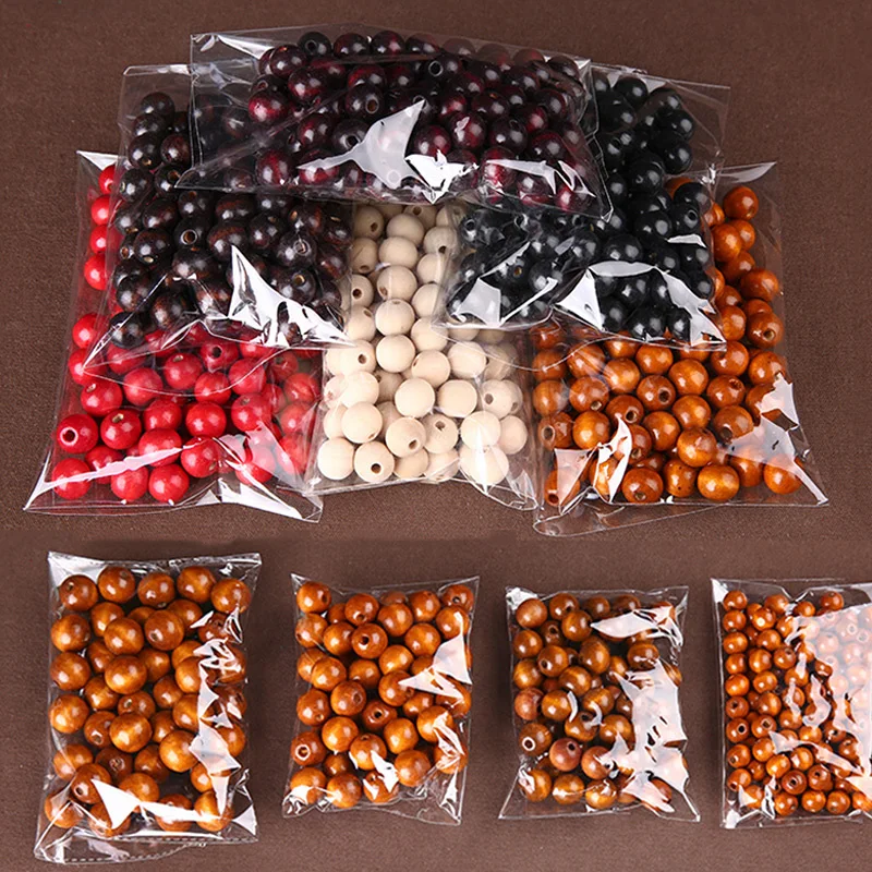 

100PCS/lot 4mm 6mm 10mm Colorful Wooden Beads DIY Handmade Making Craft Jewelry Bracelet Necklace Accessories