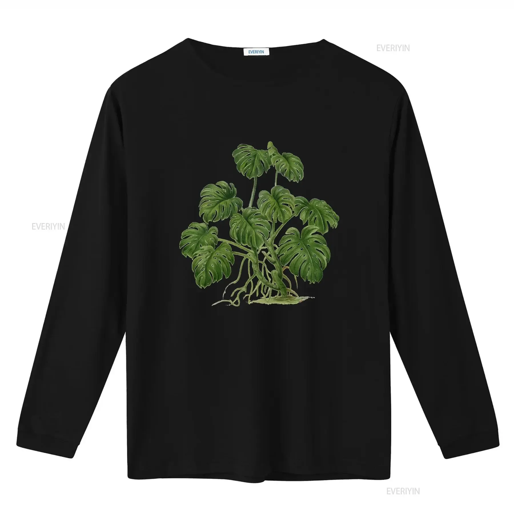 Фото Футболка Houseplant Botanical Gardening Monstera Deliciosa с разноцветными листьями для мужчин и женщин, винтажная, с эффектом потертости №3