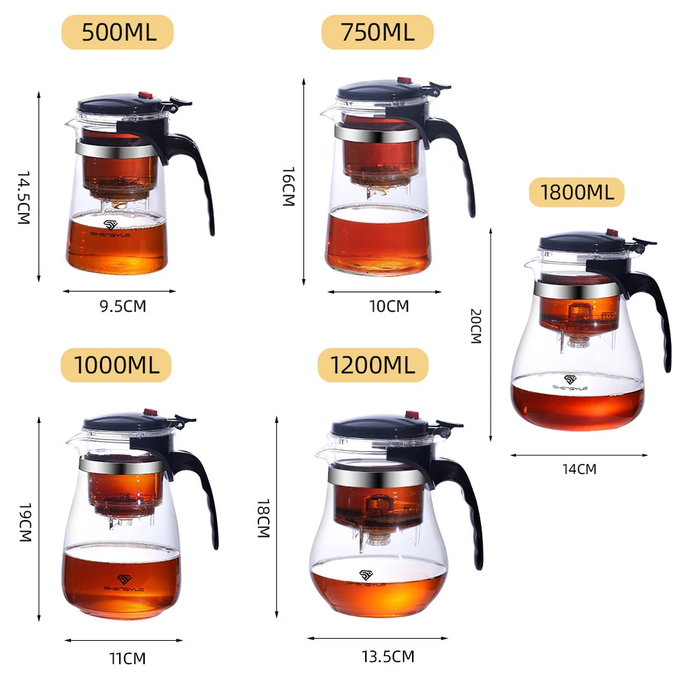 

Convenient Kettle Pot Office Coffee Tea Tea Teapot Heat Pot Teaware Infuser Herbal Maker Flower Resistant Tea For With Glass Tea