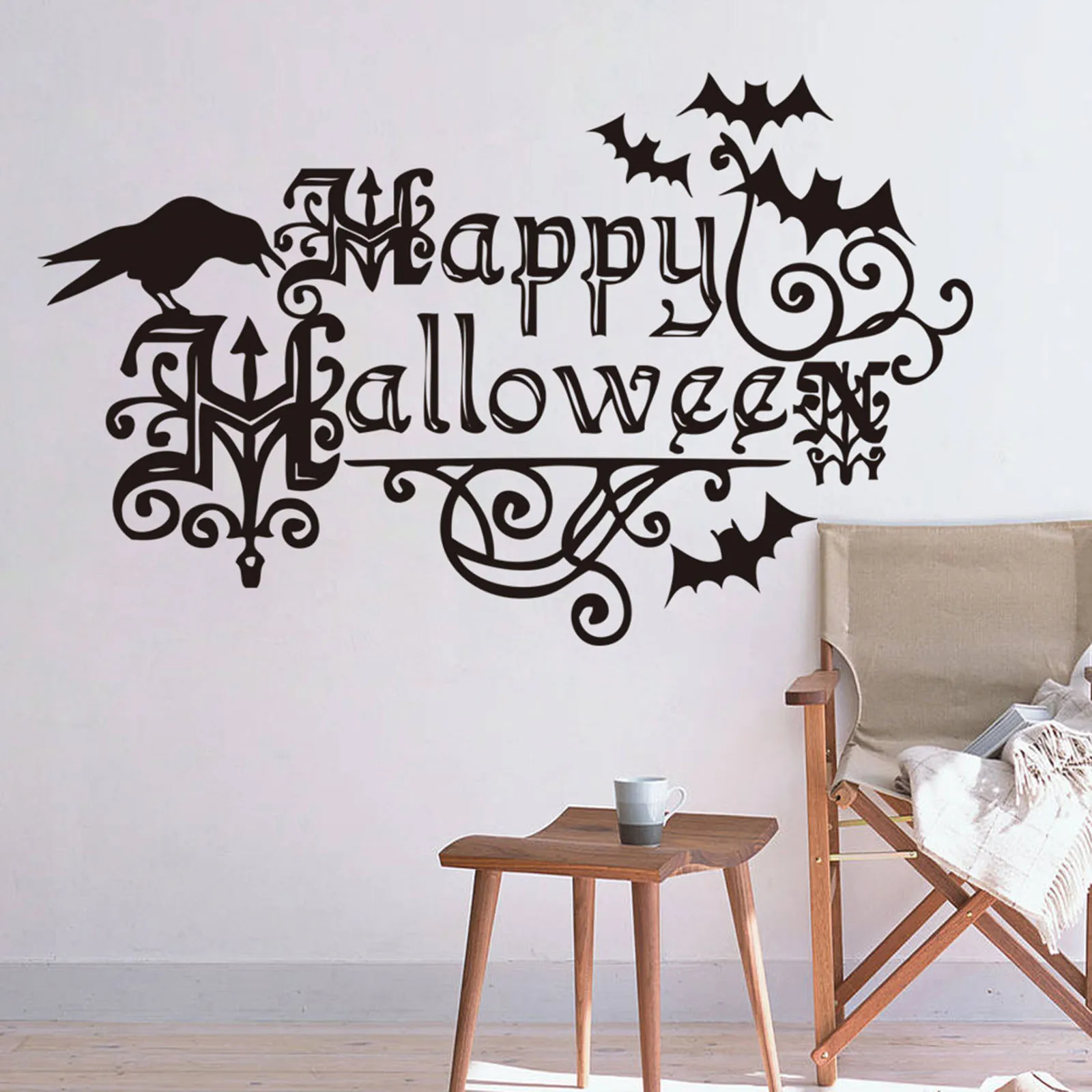 

Настенная Наклейка на стену в детскую комнату или спальню на Хэллоуин, золотистая искусственная наклейка для дома, настенная плитка, украше...