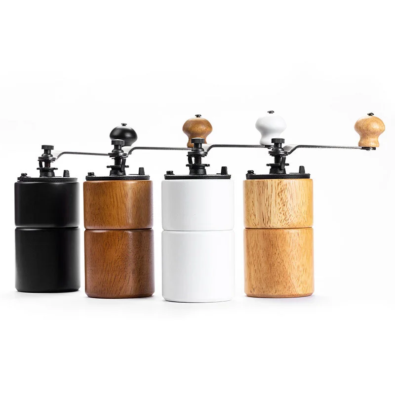 

Hand Crank Manual Portable Coffee Grinder Adjustable With Cast Iron Burr Wooden Coffee Grinder Home Travel Office Coffee Making