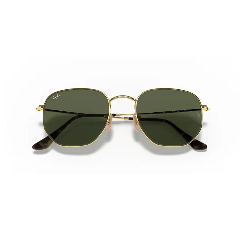 Фото Оригинальные солнцезащитные очки Rayban Hexagonal 3548, классические круглые солнцезащитные очки с золотой отделкой в ​​коробке №4