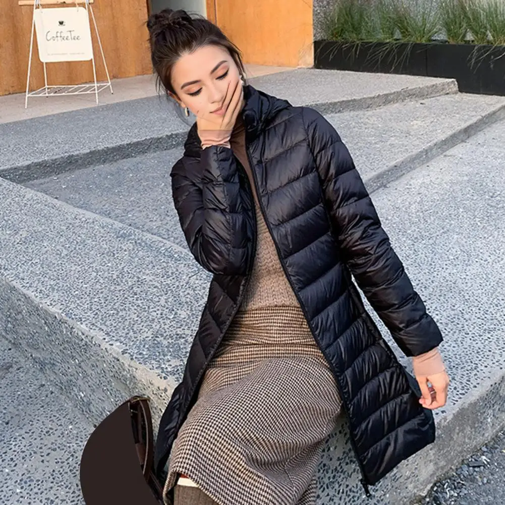 2025 зимняя женская длинная пуховая куртка с капюшоном женское пуховое пальто