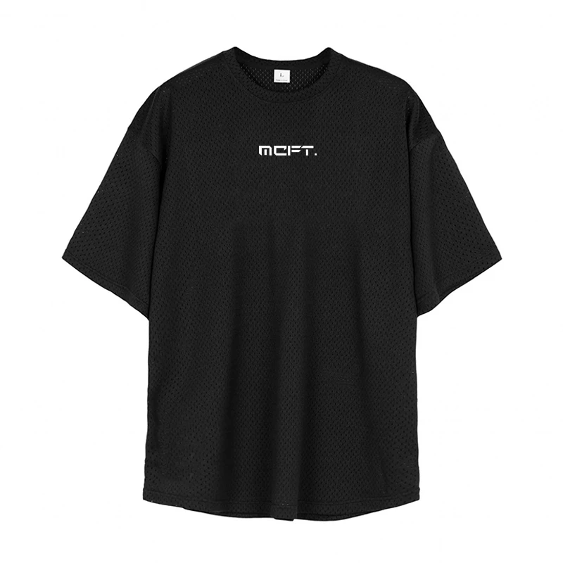 Футболка сетчатая для фитнеса и бодибилдинга свободная повседневная Уличная