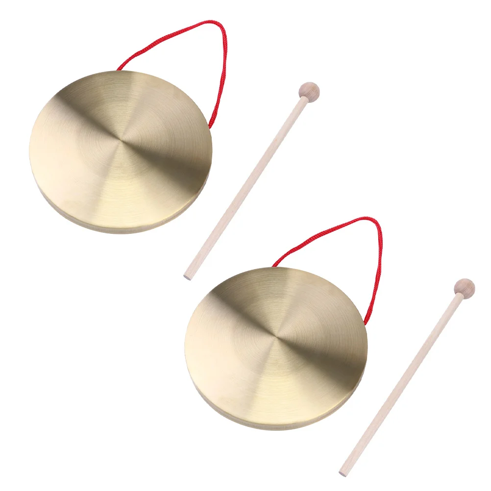 

2 Sets Creative Traditional Musical Instrument Copper Gong Percussion Instrument