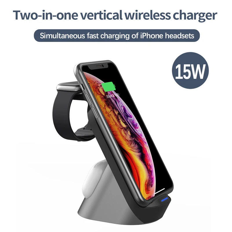 

3 In 1 Wireless Charger Stand For iPhone 13 12 11 XS X Pro Max Airpods iWatch Fast Wireless Charging Station For Samsung Huawei