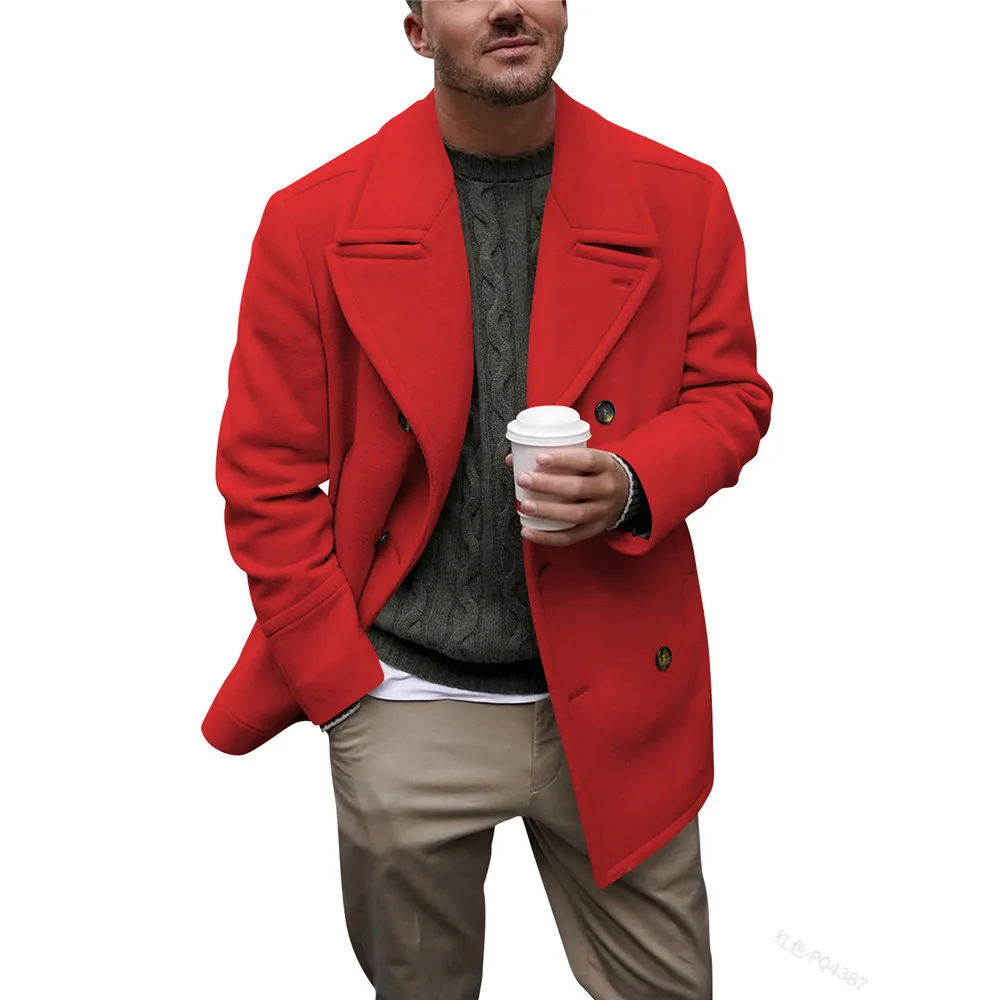 

Men's Mid-length Trench Coat Men's Double-breasted Coat Spring And Autumn New Style British Coat New Street Fashion 2022