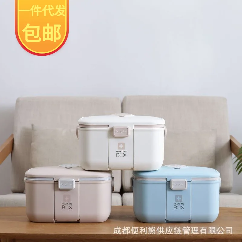 

Creative Portable Medicine Box Cute Family Medicine Storage Box Household Plastic Large Double-layer Medical Box Visiting Box