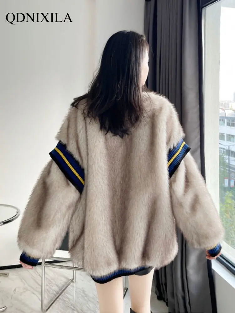 Women's Jackets 2022 Autumn and Winter New Korean Version Cardigan Imitation Fur Coat Warm Fur Coat Luxury Woman Fur Coats