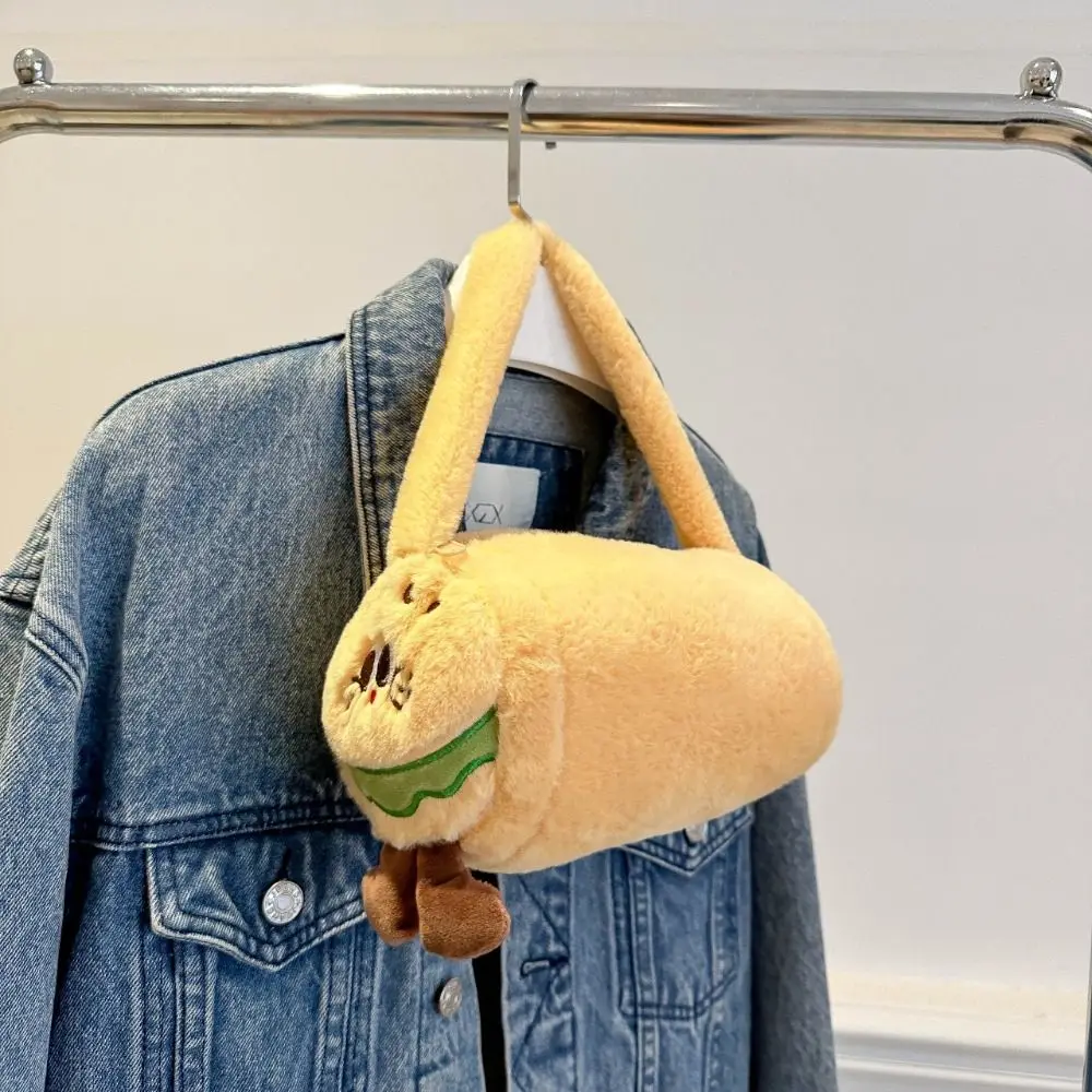 Сумочка цилиндрическая плюшевая с рисунком картошки фри мягкая женская сумка в