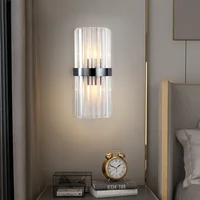 Nordic Crystal Wall Lamp Living Room Bedroom Corridor Bedside Indoor Wall Lamp Variable Light with Three Colors Led Decorative L