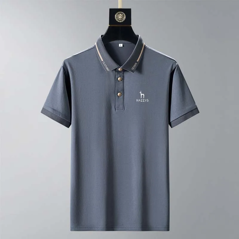 

HAZZYS Golf Men Polo Wear Clothing Cotton Men's Shirt Lapel Solid Fashion Summer Thin Casual Loose Tops Tennis Horse