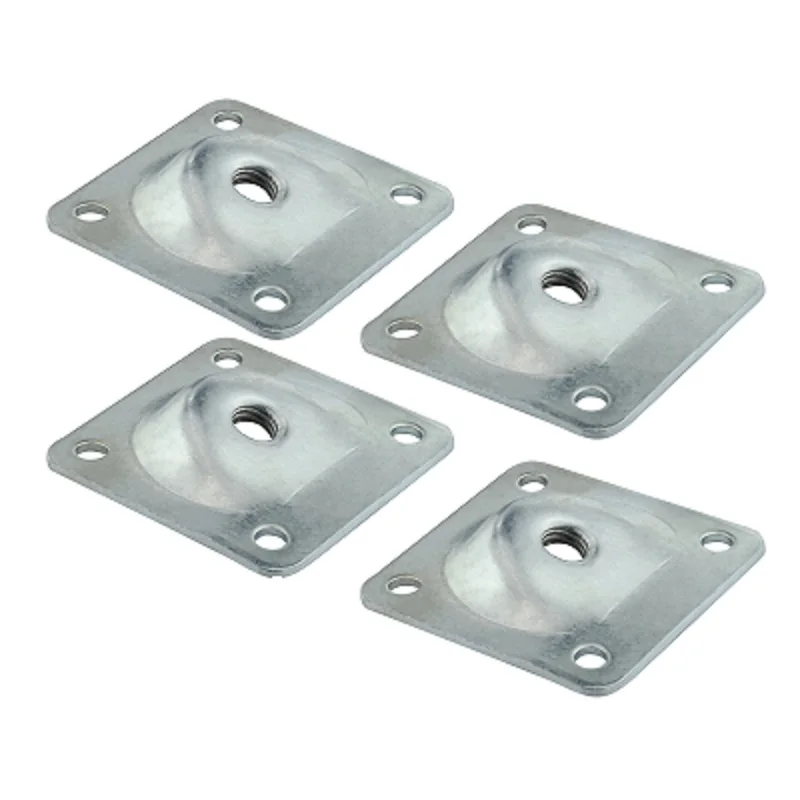 4Pcs Furniture Legs Fixing Attachment Plates Table Sofa Feet Support Hardware Home Cabinet Furniture Mounting Bracket 49*49*2mm