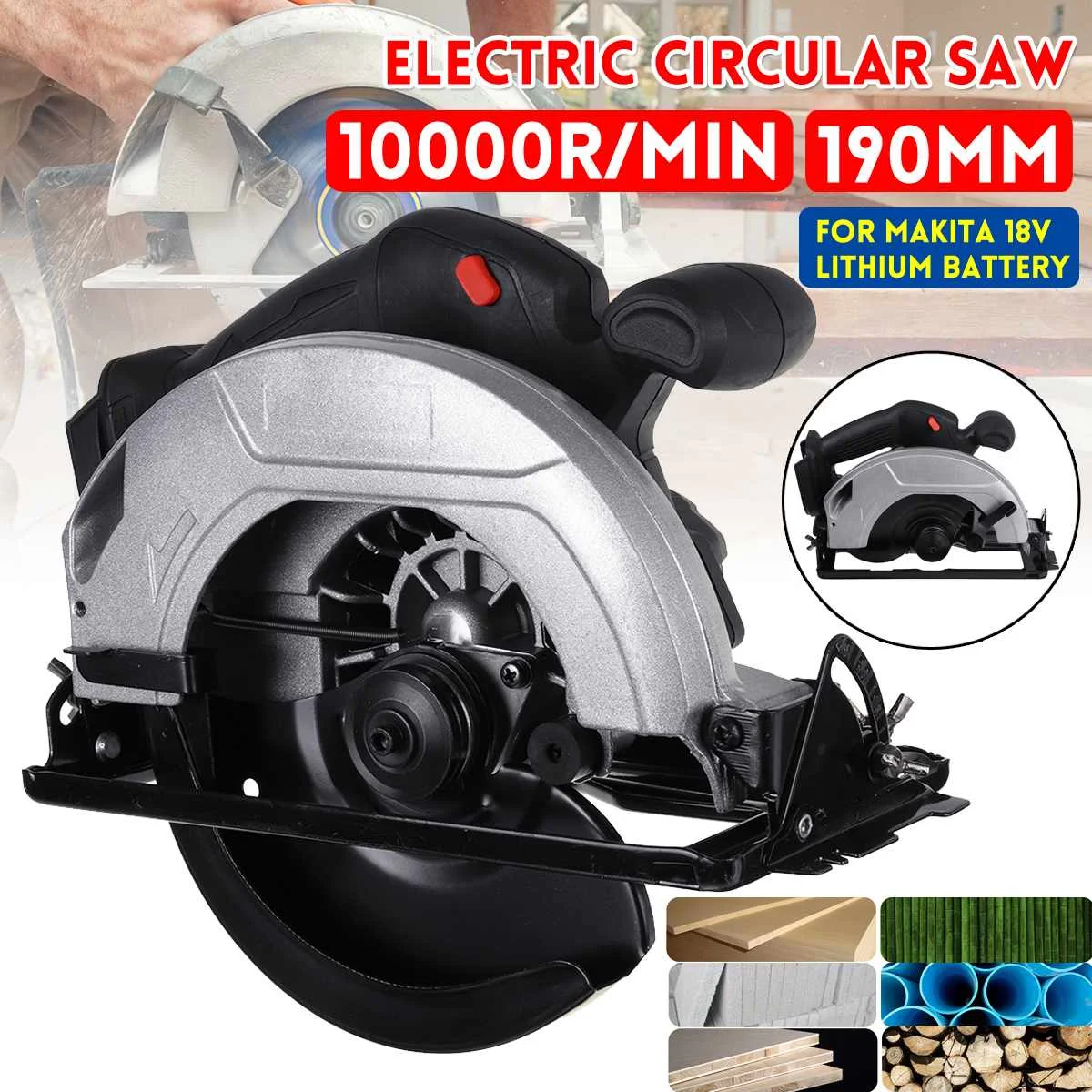 

Drillpro 190mm Electric Circular Saw Dust Passage 5000RPM Woodworking Cutting Machine Tools For Makita 18V Battery