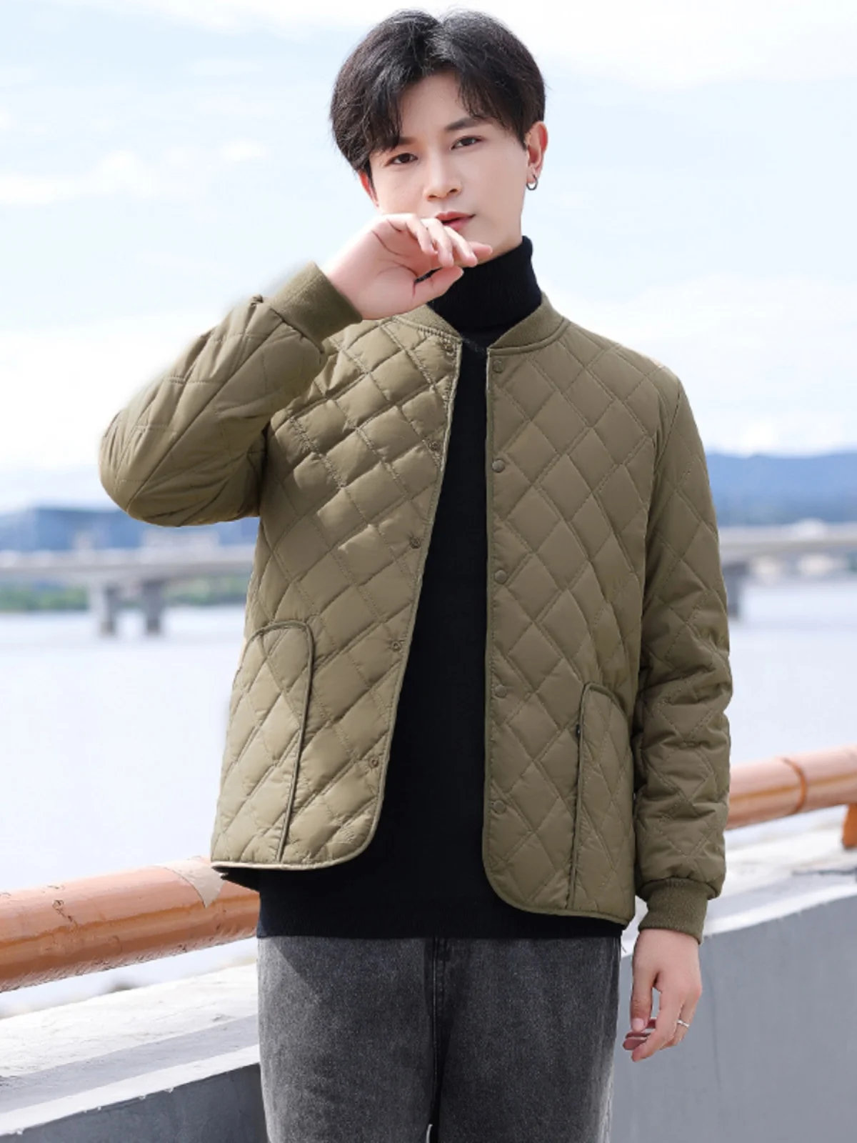 Мужская куртка на хлопковой подкладке новинка 2024 повседневное пальто с