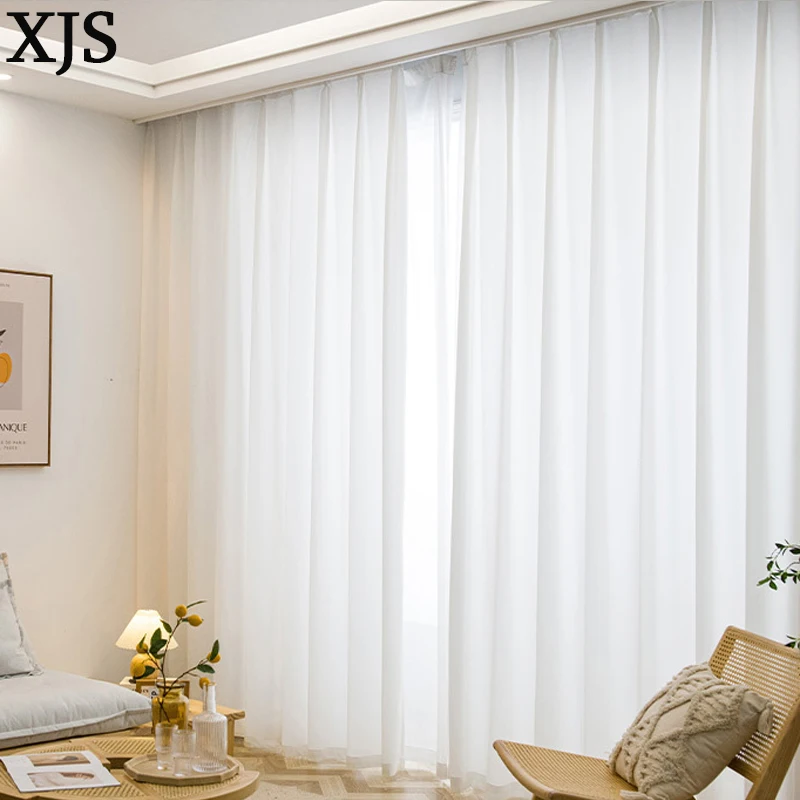 Роскошные шифоновые занавески белые прозрачные оконные прозрачная вуаль тюль