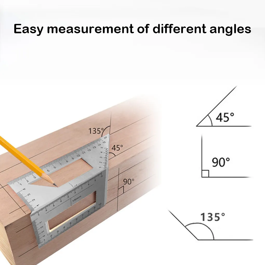 

Ruler Vertical Gauge Portable Protractor Multifunctional Measuring Tool Woodworking Accessory Carpenter 45 Degrees