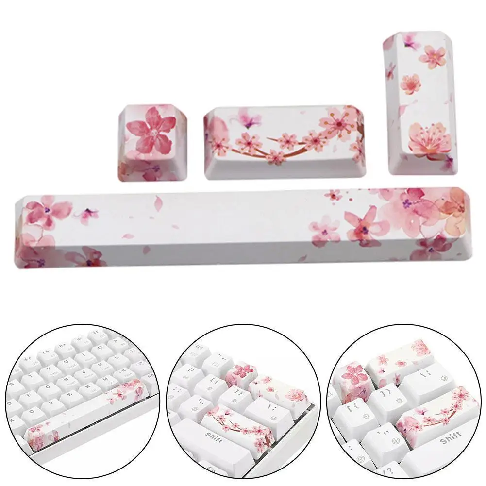 

4key DIY PtBT Toetsenbord Keycaps R1 R2 R3 R4 Profiel Keycaps Voor Mechanische Toetsenbord