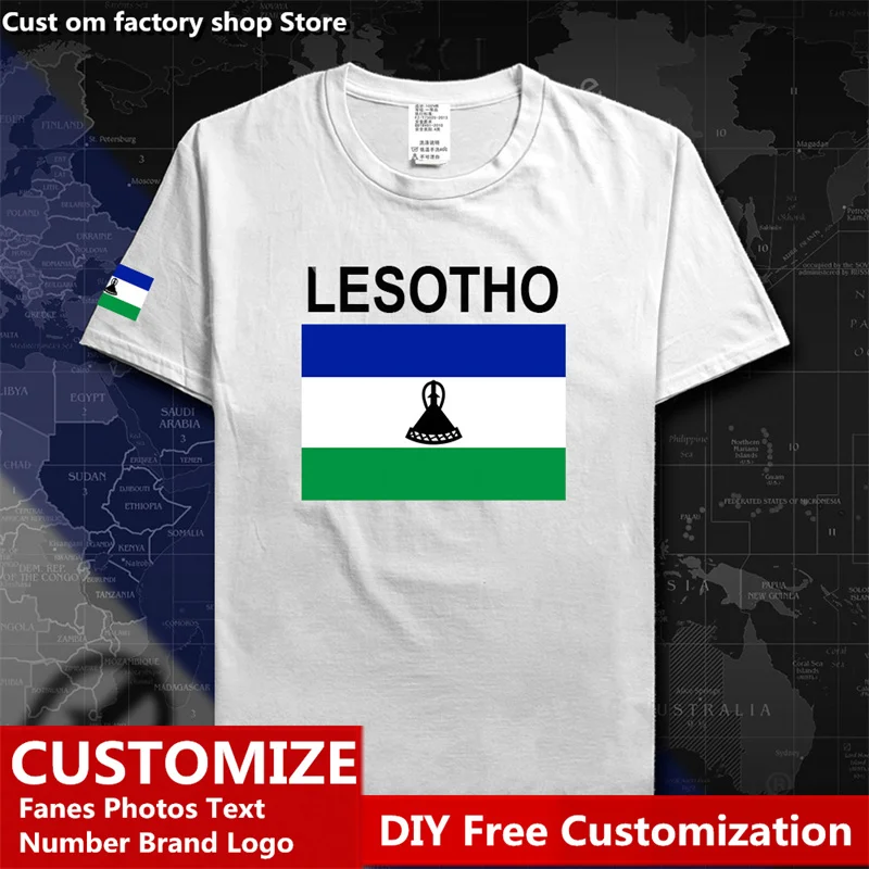 

Футболка с изображением страны Королевство Лесото, модная Свободная Повседневная футболка на заказ для фанатов, с именем и номером, с логотипом «сделай сам»