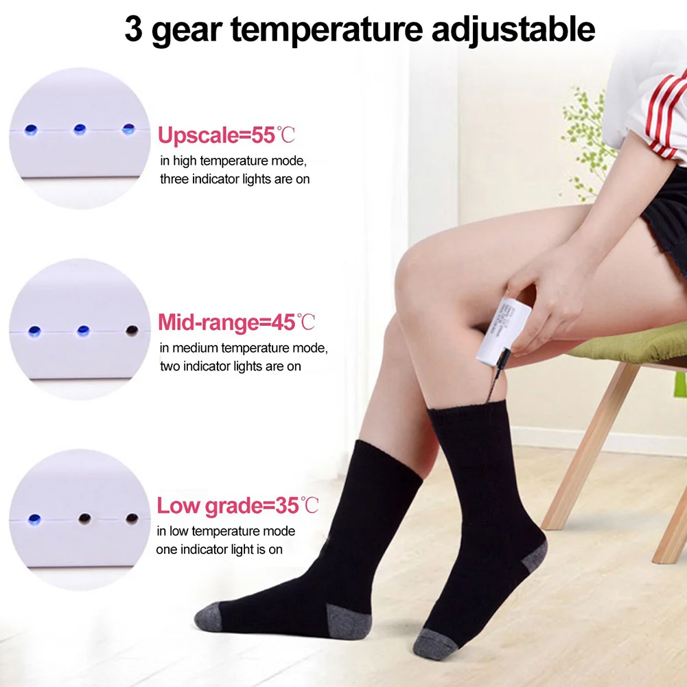 1 Pairs Winter Self-Heating Socks Thermal Heated Socks Soft Elastic Thicken Anti-Slip Socks For Women Men Outdoor Ski Tube Sock