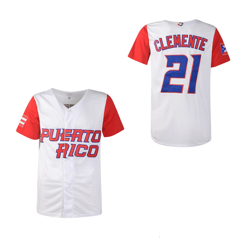 BG baseball Jersey Puerto Rico 21 jerseys Sewing Embroidery High Quality Sports Outdoor White 2023 World New