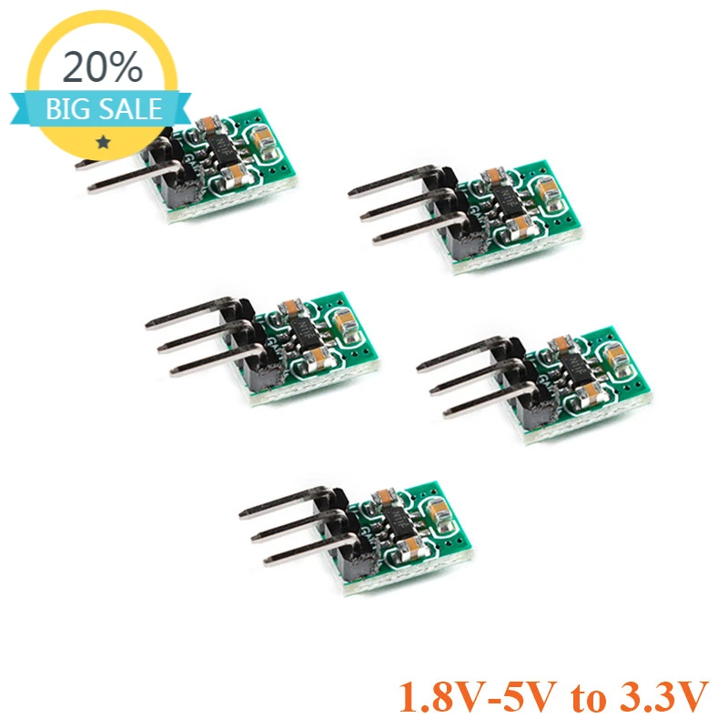 

5pcs Mini DC-DC Automatic Buck Boost Regulated Power Module 1.8V 3V 3.7V 5V to 3.3V Step Down/Up Low Noise Regulated Charge Pump