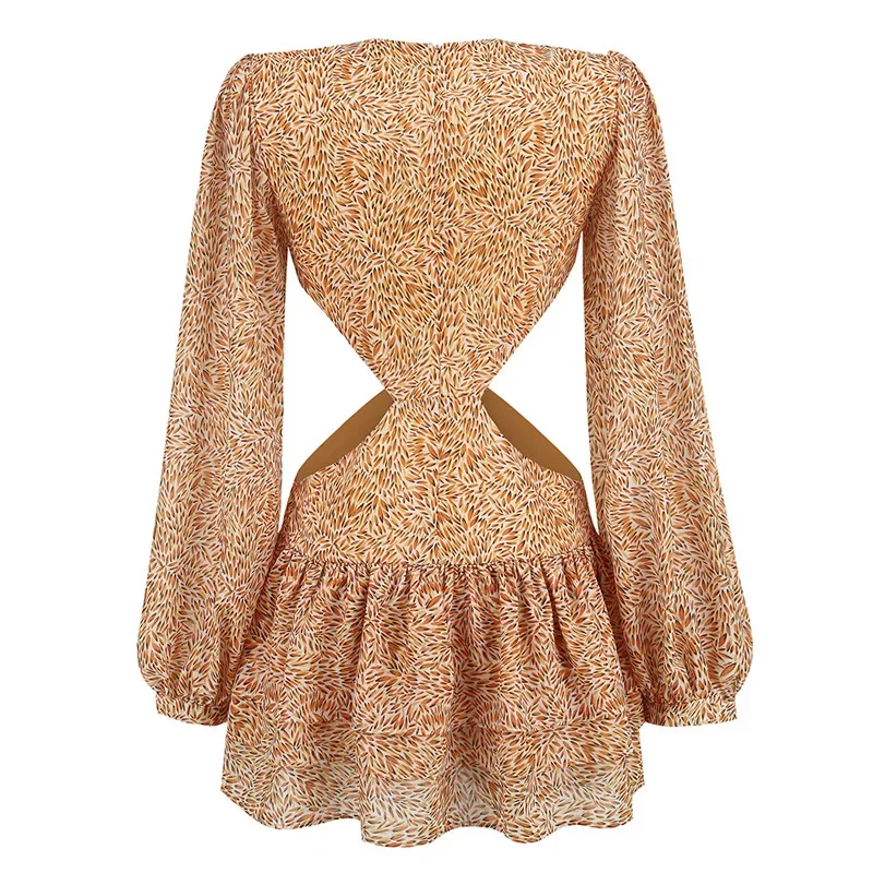 Элегантное элитное женское леопардовое платье-комбинация с глубоким V-образным