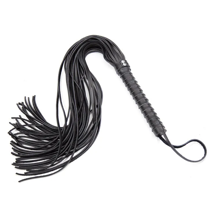 New 68CM Genuine Leather Tassel Horse Whip With Handle Flogger Equestrian Whips Teaching Training Riding Whips