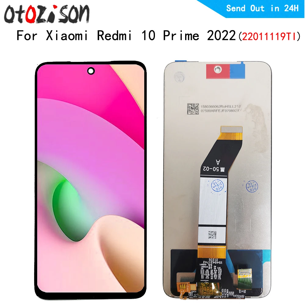 6 5-дюймовый ЖК-дисплей для Xiaomi Redmi 10 Prime 2022 22011119 Дигитайзер сенсорного экрана TI с
