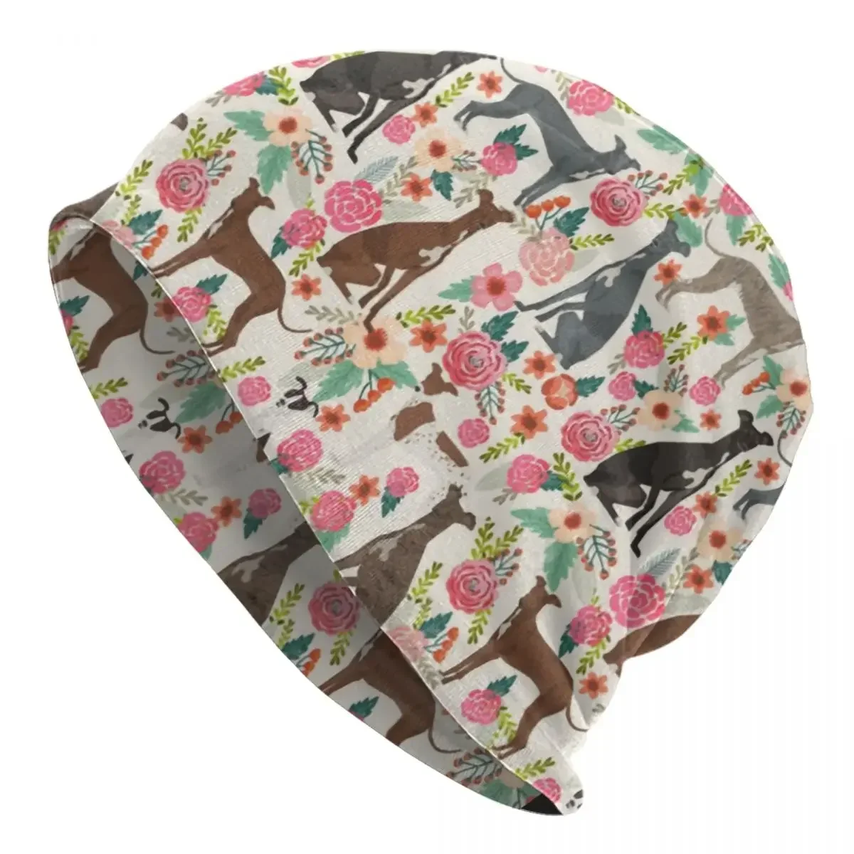 Борзая Цветок Любовь Черепа Шапки Уличная одежда Зимние теплые вязаные шапки для