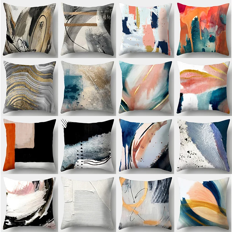 

Oil painting art style Pillowcase 45cmX45cm Square Sofa Pillow Cover Colorful ink Cushion cover