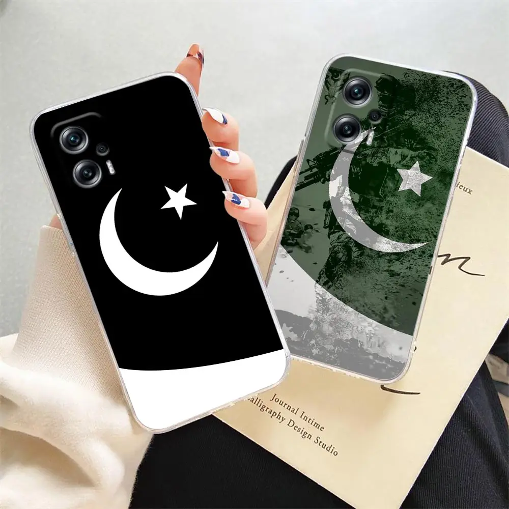 

Beautiful Pakistan Flag Clear Case For Redmi Note 11 11T 10S 10 9 4G 9S 8 12 10C 9T 9A K40 Pro Plus 5G Coque Funda Capa Case