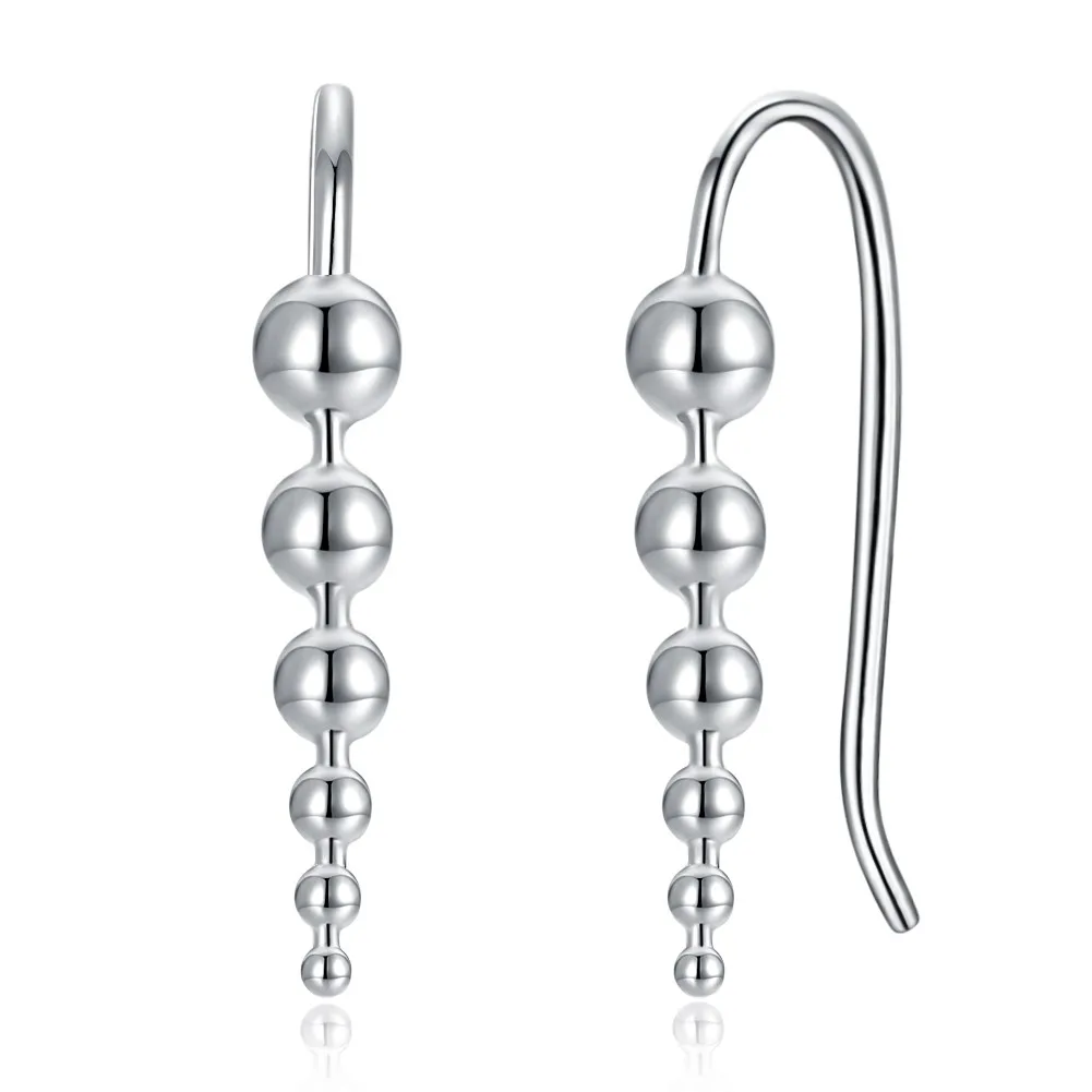 

PTE Explosive 2-color Electroplated Simple Ball Earhook Sterling Silver Earrings