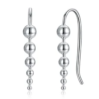 pte explosive 2 color electroplated simple ball earhook sterling silver earrings