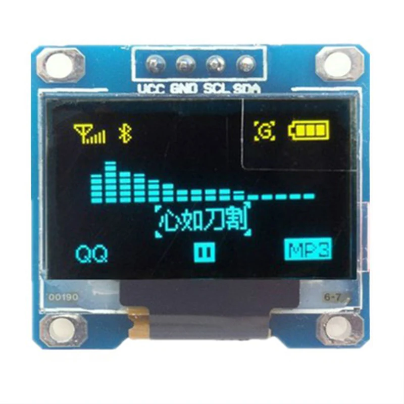 

Модуль дисплея Arduino 128 дюйма I2C IIC SSD1306, 1 шт., Белый/Синий, 0,91*64 OLED