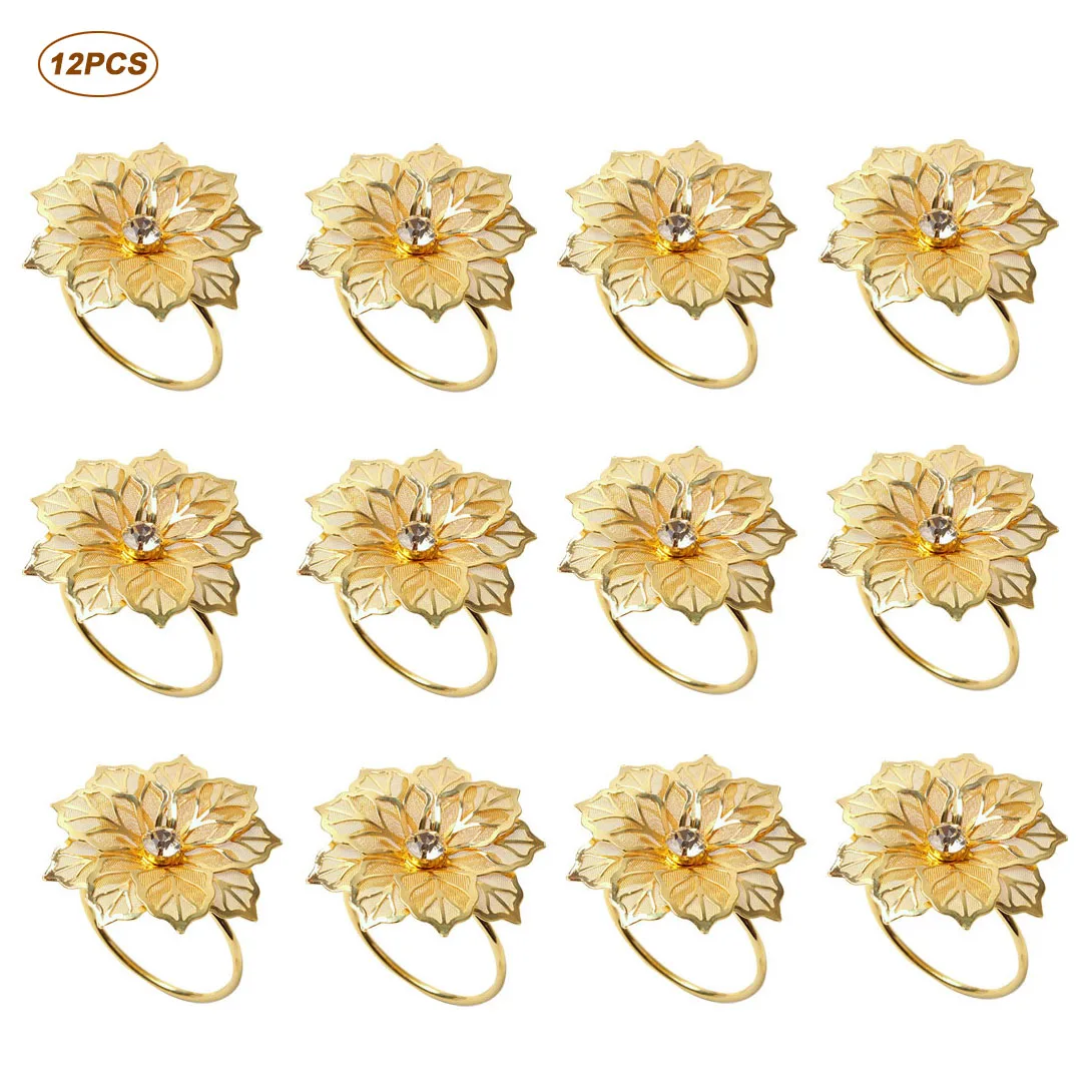 

3/6/12pcs Napkin Ring Chairs Buckles Wedding Event Decoration Crafts Rhinestone Holder Handmade Party Supplies