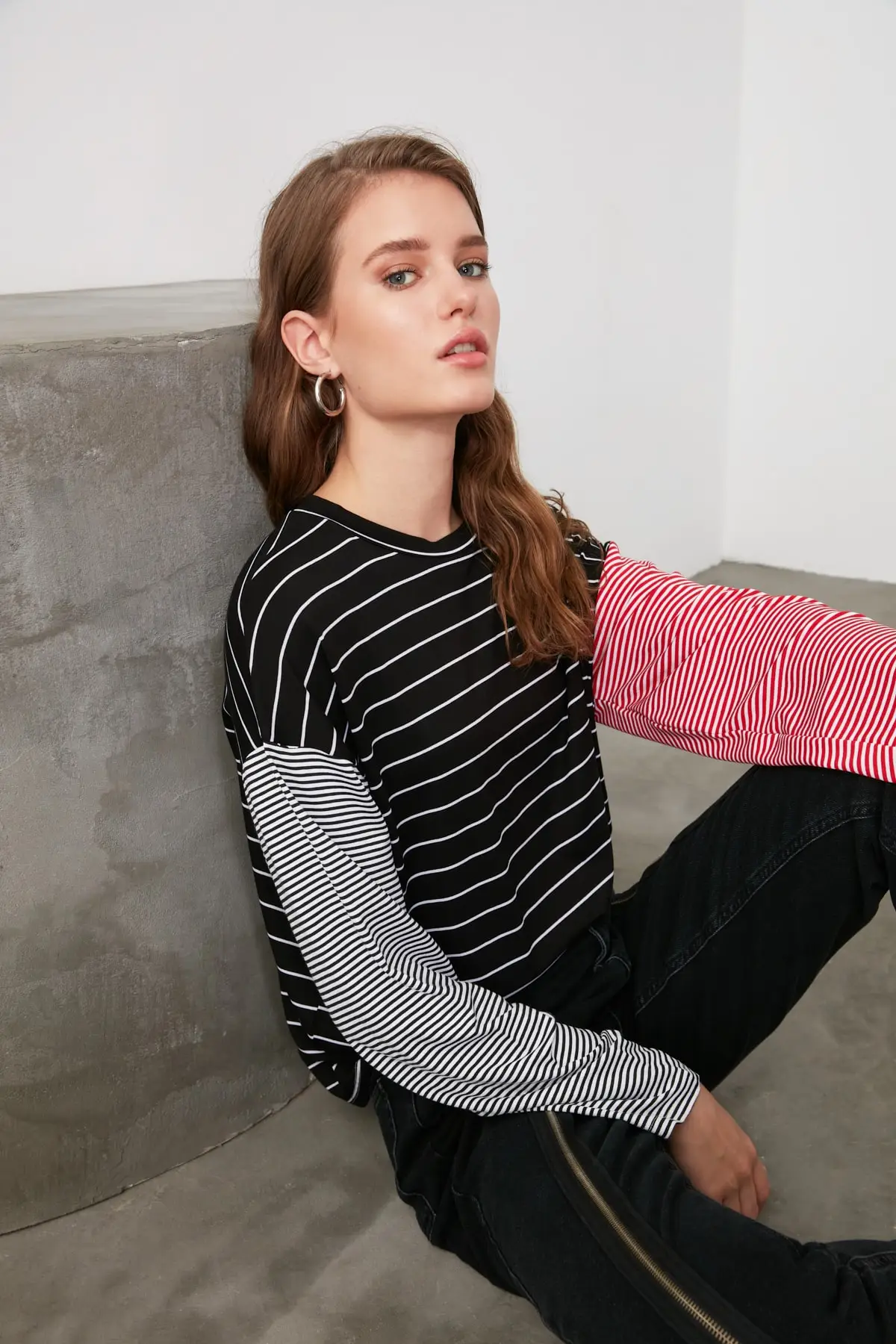 

Multi-Color Striped Knitted Blouse