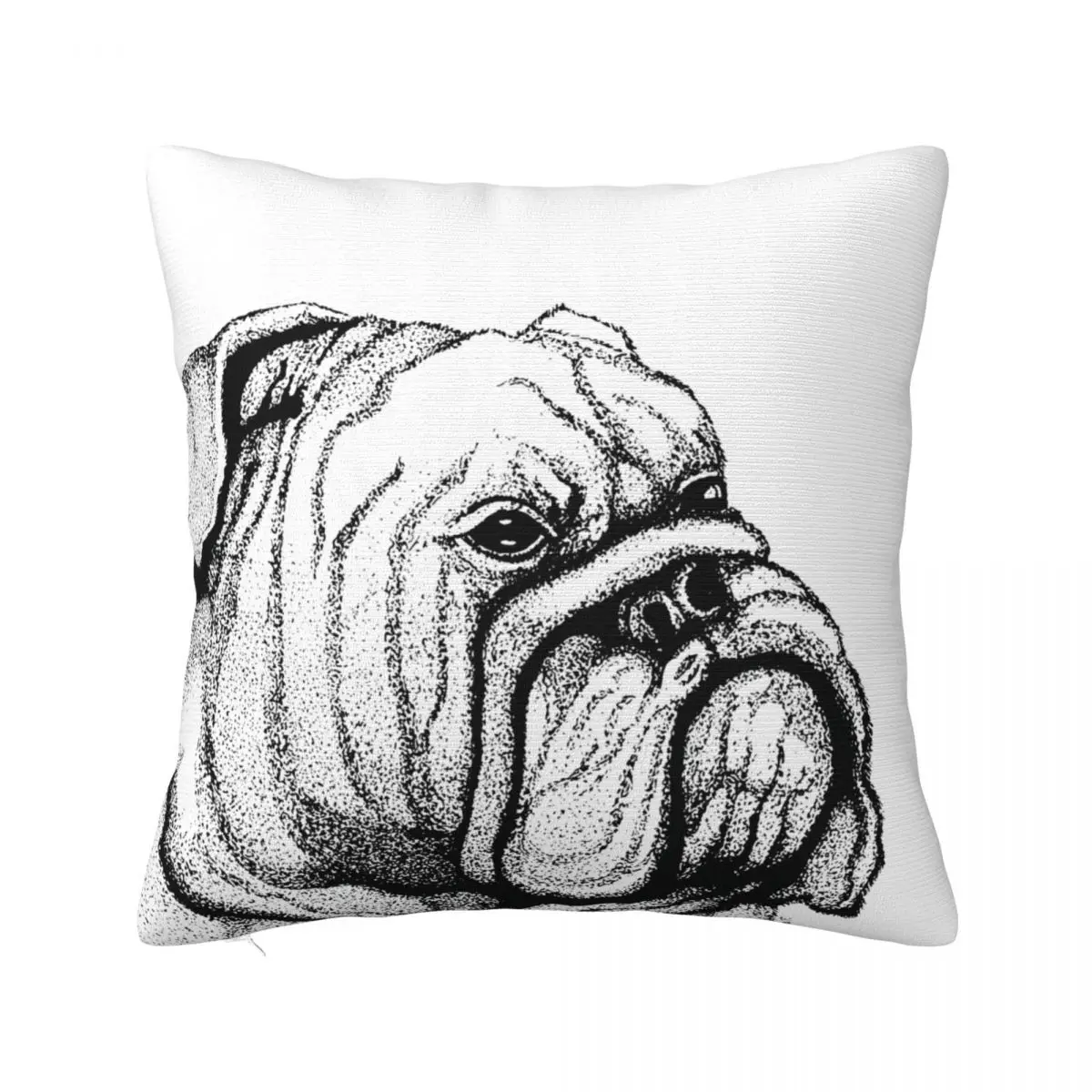 

English Bulldog Dog Pillowcase Soft Polyester Cushion Cover Decorative Cute Dog Throw Pillow Case Cover Home Square 45*45cm