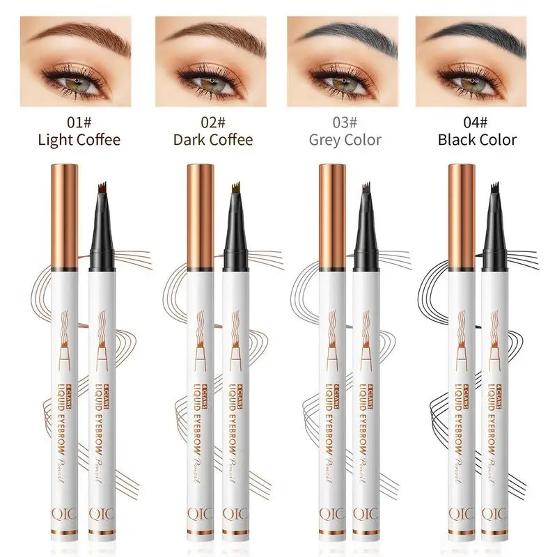 

Microblading Eyebrow Pen Long Lasting 4 Point Eyebrow Pen With Fork Tip Applicator Waterproof Eyebrow Styling Pen for women