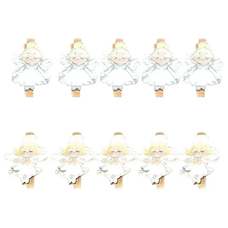 

Рождественские деревянные зажимы, мини-ангел, Санта-Клаус, рождественские открытки, фото, бумажные поделки, зажимы, аксессуары для рукоделия, подвесные фотографии для дома