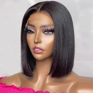 Silk Straight Short Bob Wig Black Soft Hair Glueless Lace Front Wig For Women Synthetic Heat Resistant Fiber Daily Cosplay Silk Straight Short Bob Wig Black Soft Hair Glueless Lace Front Wig For Women Synthetic Heat Resistant Fiber Daily Cosplay