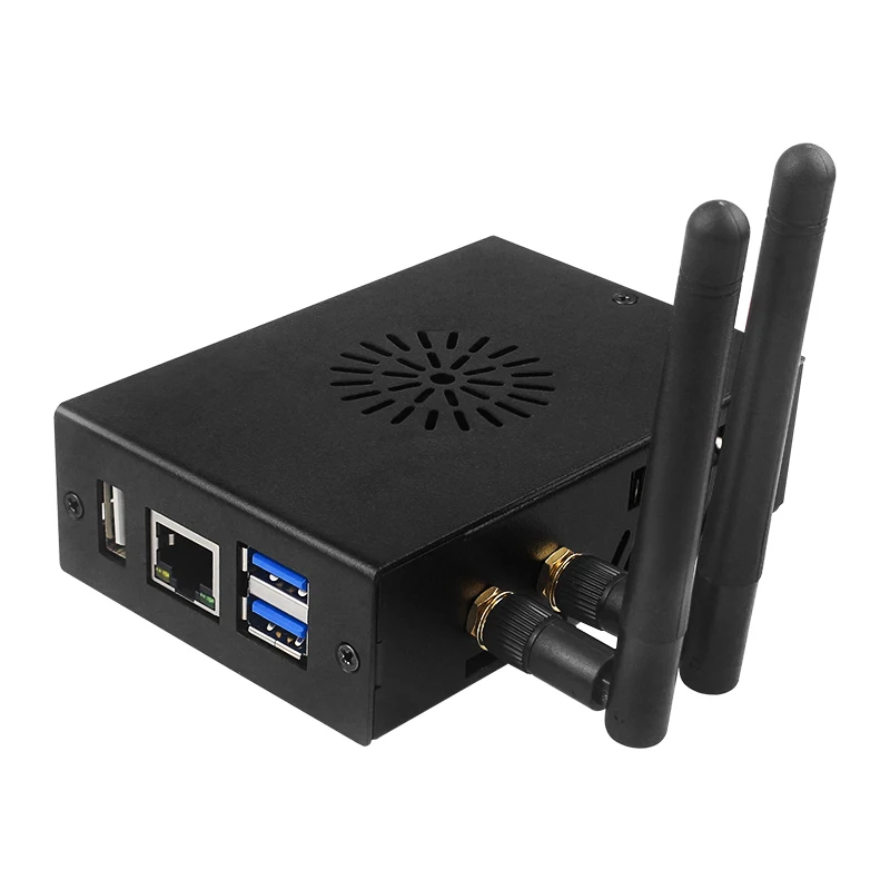 Оранжевый Pi 5B металлический телефон с вентилятором для активного охлаждения