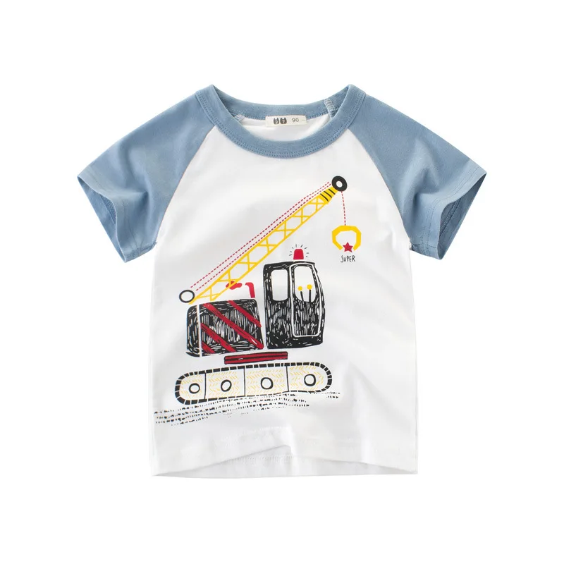 

ZWF1683 Summer Children T-shirts Kids Clothes Boys Short Sleeve Tops White Black Baby Tees Kid Cotton T Shirt Outfits