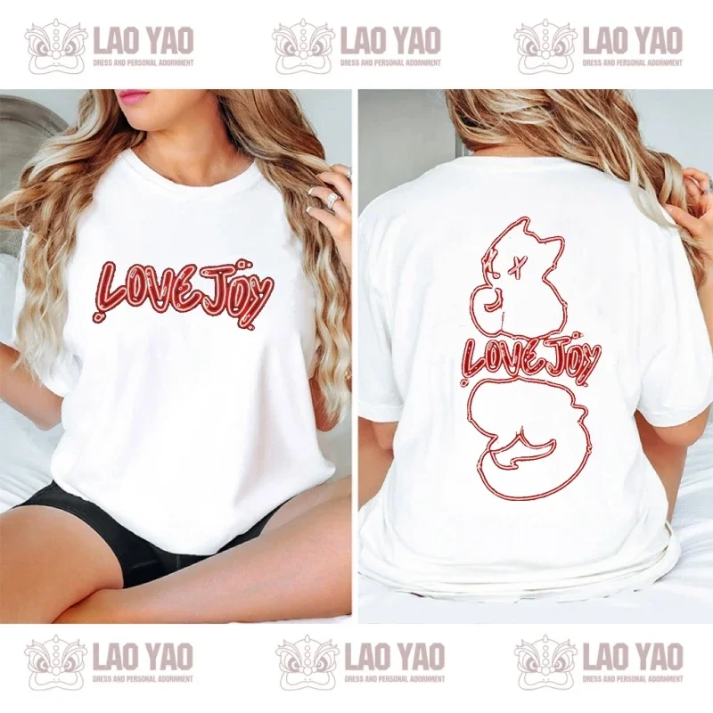 Новая футболка Lovejoy Kawaii The Lazy Cat летняя модная унисекс топ 2023 Band Tour подарок фанату