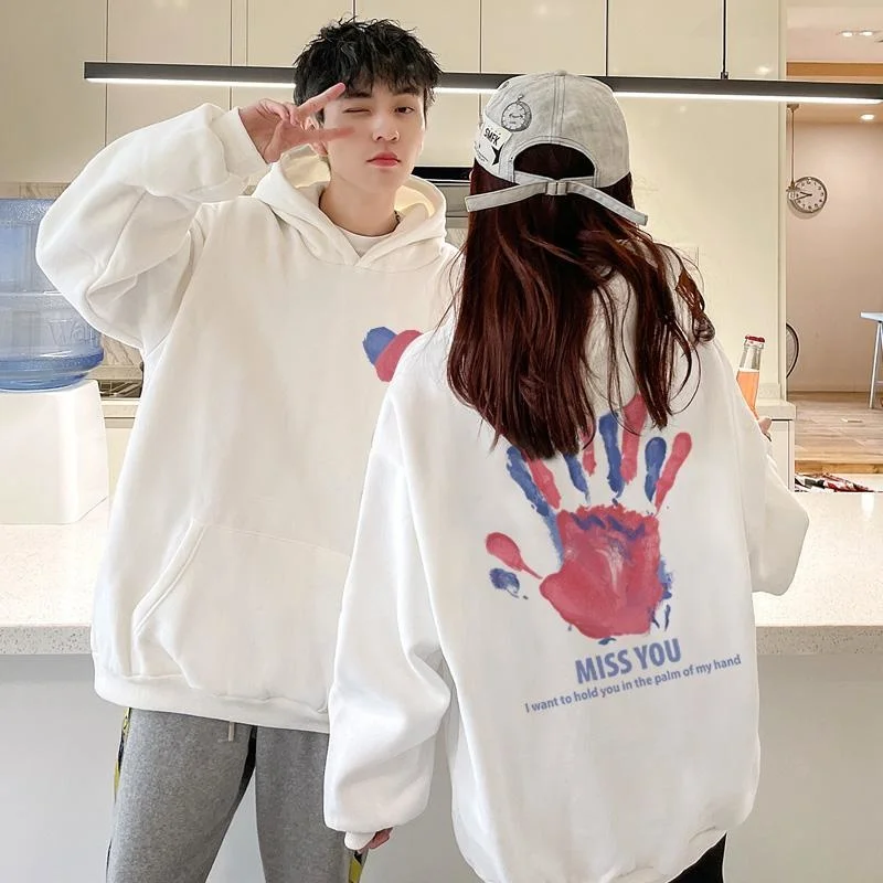 Толстовка женская с капюшоном тонкое утепленное свободное художественное