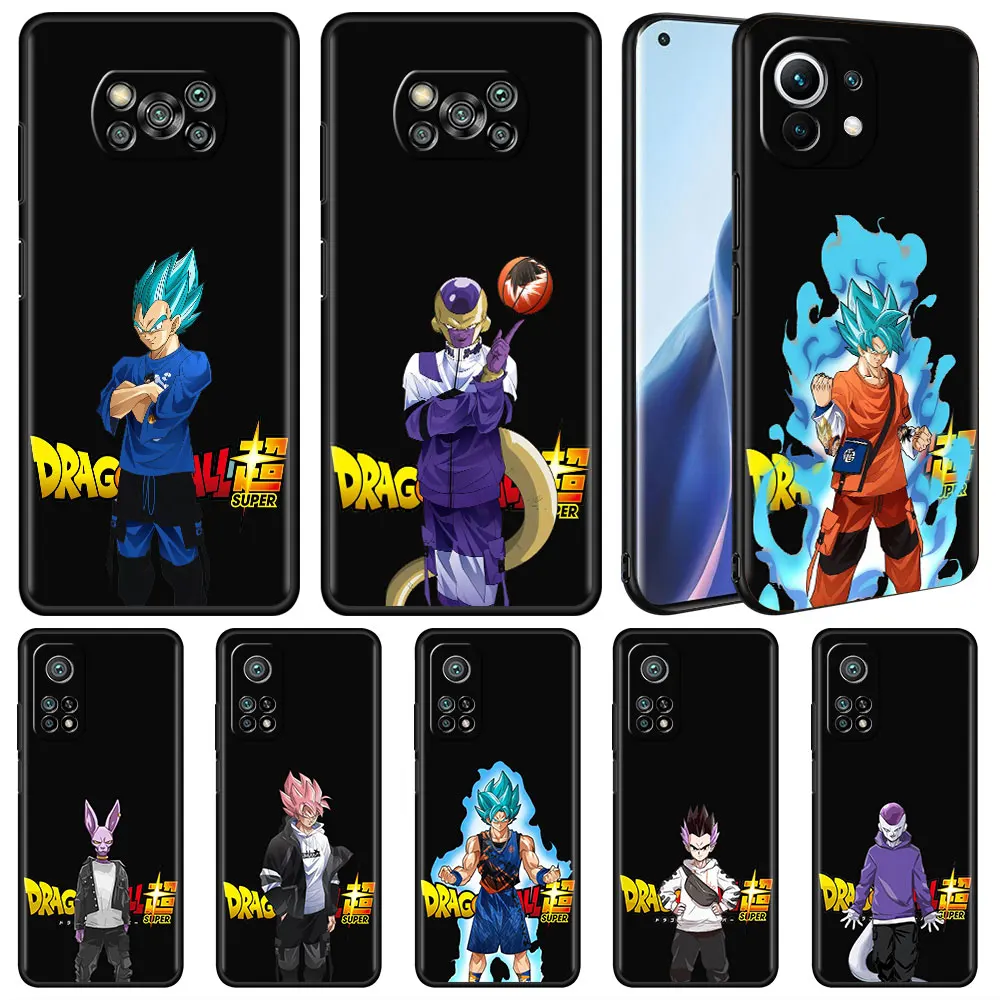 

Dragon Ball Trend Brand Black Case For Xiaomi Mi 11 Lite 11T 5G 10T Pro ShockProof Phone Cover Poco X3 NFC M3 12 F1 Note 10 Case