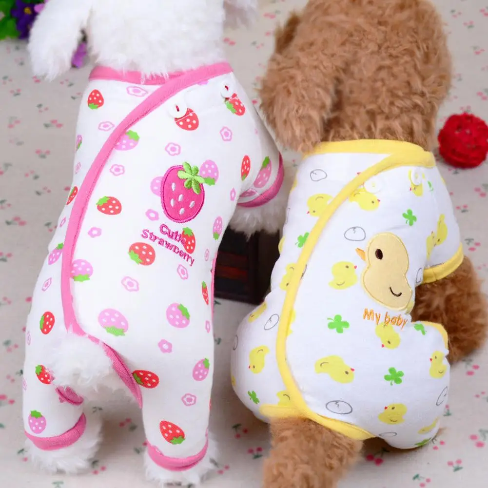 

Cute Printing Cotton Pet Dog Four Feets Coat Pajamas
