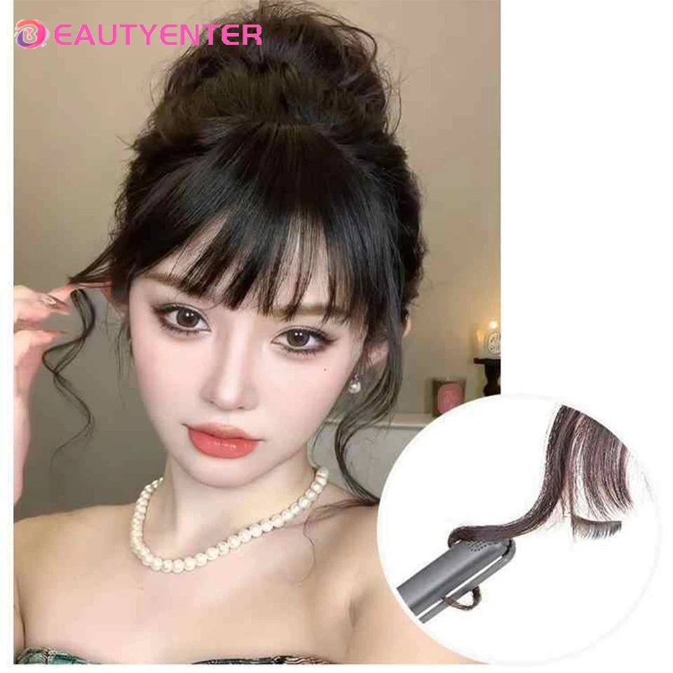 Красивая воздушная челка для женщин натуральный лоб атмосфера дракона бороды